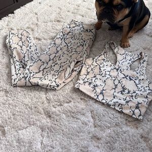 All Felix snake print matching workout set (dog not included)